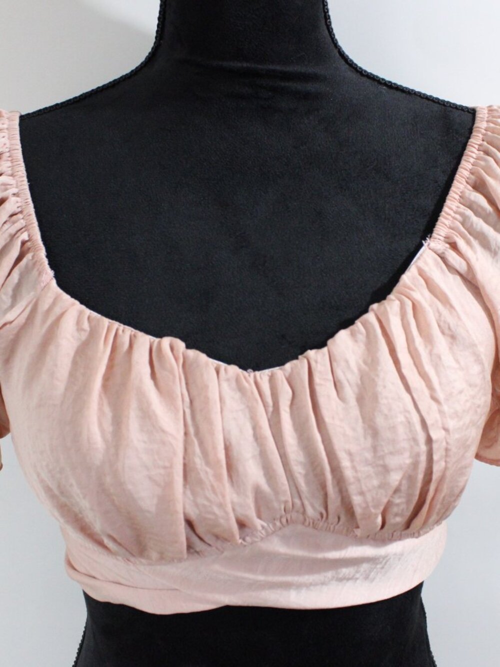 O. Vianca Half Top with Tie around or Back Tie, Peach Color, Size Large